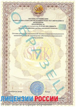 Образец сертификата соответствия (приложение) Новочебоксарск Сертификат ISO 13485